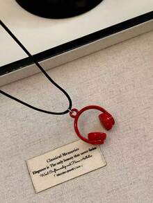 1pc Minimalist Unique New Mini Earphone Pendant Necklace For Women, Fashionable High-End Neck Chain, Personalized Collarbone Chain - Multicolor - View 5