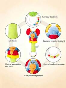 BBSKY 1pc Unisex Baby Bell Soothing Toy, Built-In Bell, Colorful Beads, Infant Grip Training Toy, Suitable As Newborn Gift - Multicolor - View 6