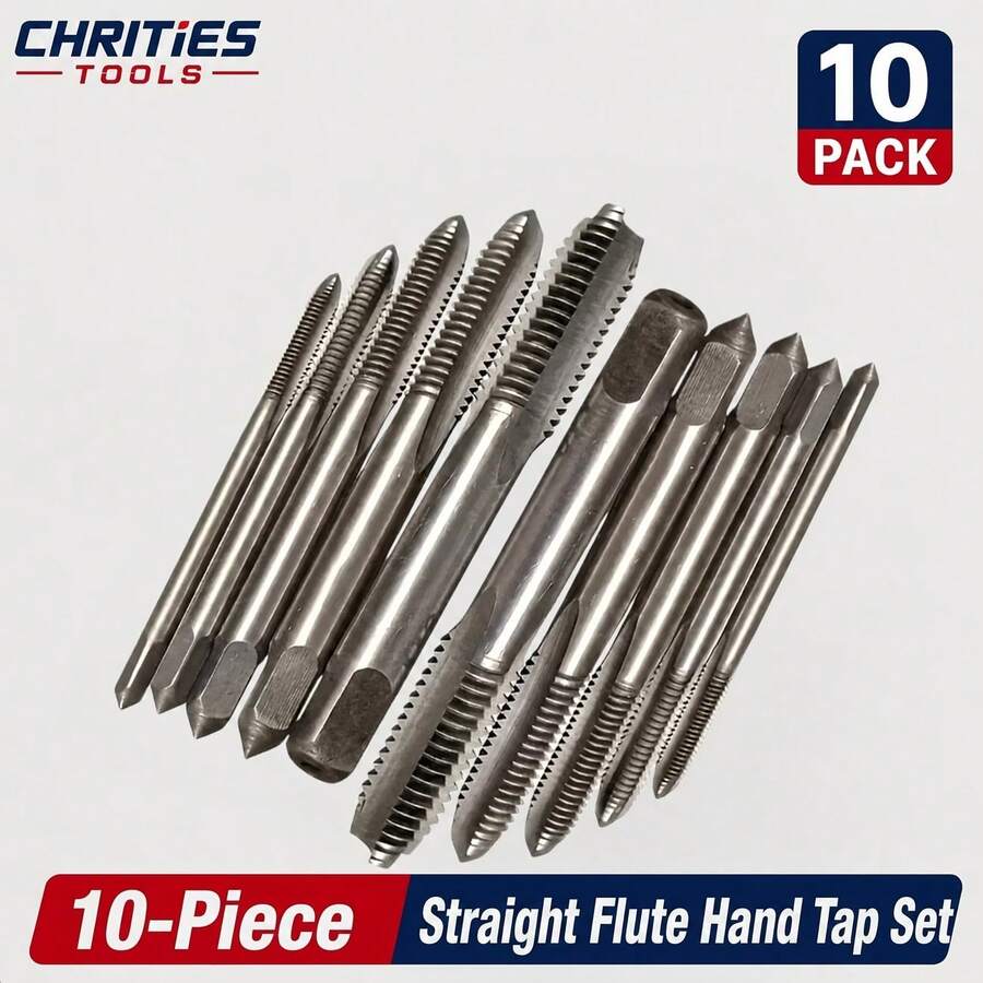 Chrities Tools 10pcs Prothread High Speed Steel Thread Screw Set - Spiral Point Thread Hand Screw M3 M4 M5 M6 M8 Sizes For Precision Threads - A - View 1
