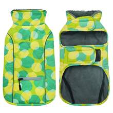 Winter Warm Dog Jacket With Reflective Quilted Strip, Equipped With Hidden Zipper Pocket And Adjustable Buckle, Suitable For Small And Medium Sized Dogs In Cold Weather Clothing - Lime Green - View 9