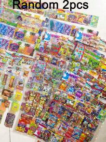 2/30pcs Japanese Retro Showa Style Snack Stickers, Cute Cartoon Glossy Face Stickers, Scrapbook Planner DIY Material Stickers - Multicolor - View 7