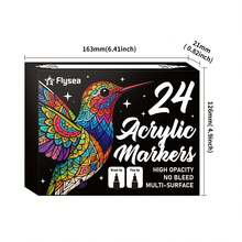 FLYSEA 24/36 Dual Tip Fine & Brush Pen Set | For Rocks, Fabrics, Wood, Glass & More, Perfect For DIY Crafts & Creative Art Projects With Bright Smooth & Quick-Dry Ink - Sets - View 4