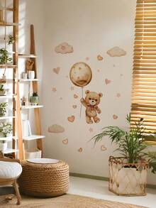 1 Set Stiker Dinding Balon Beruang Lucu, Termasuk Stiker Awan dan Bintang, Perekat Mandiri dan Dapat Dilepas, Cocok untuk Dekorasi Kamar Bayi dan Kamar Tidur Anak-Anak - MultiWarna - View 9