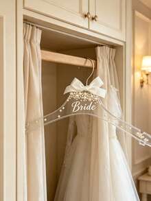 Bow Pearl Bridal Hanger, Wedding Hanger, Lightweight Hanger, Bridal Hanger, Engraved Bridal Hanger, Decorative, Newlyweds, Wedding Decoration, Reusable, Multi-Functional, Fashion, Exquisite - Multicolor - View 12