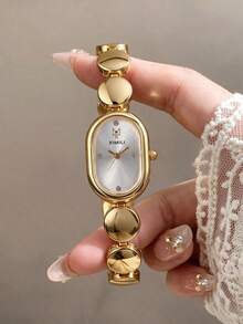 LIANDU LIANDU Montre bracelet de mode pour femmes, montre à quartz multifonctionnelle élégante, légère, minimaliste et de luxe vintage, convient pour le quotidien, le bureau, les vacances, le Ramadan, l'Aïd, Thanksgiving, le mariage, le banquet, les rendez-vous, Noël, la rentrée scolaire, les fêtes, Halloween, Pâques et autres occasions, cadeau parfait pour les femmes - Doré - Voir 9