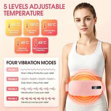Warm Uterus Waist Belt, USB Rechargeable Heating Pad, Heating Vibration Massage Waist Belt - A - View 9