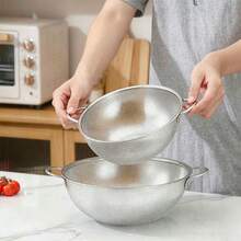 1/3pcs Stainless Steel Multi-Function Strainer Basket - Thickened Mesh Basket With Double Handles, For Draining And Washing Fruits And Vegetables - Multiple Sizes - View 4