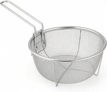 Practical Frying Basket Equipped With Folding Handle And Pan Hook, Durable Cookware Accessory For Home Frying Work - Silver - View 6