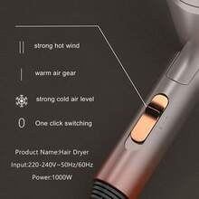 1pc Gradient High Power Hair Dryer, Foldable, Travel Portable, Create Smooth And Shiny Hair - Gold - View 9