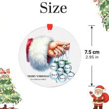 Custom Santa Hand Family Christmas Ornament, Personalized 2-7 Names Hanging Decor, Festive Christmas Tree Decoration, Customized Holiday Home Pendant, Customizable Family Keepsake Gift, Christmas Gift, Gifts For Family And Friends - Style B - View 2