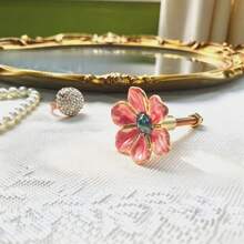 French Style Drawer Pulls With Enamel Floral Pattern, High-End Luxury Home Cabinet Alloy Door Handles - Flower Handle - View 3