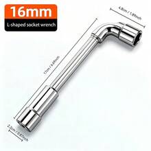 DAIEN Chrome Vanadium Steel Thickened L-Shaped Perforated Socket Wrench, Mirror Plated Dual-Head Straight And Bent Integrated, Long Bolt Unlimited Rod Length Automotive Repair Machine Maintenance Equipment Installation Special Wrench - 1 Pc - View 17