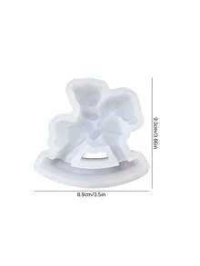 Khuôn silicon resin 1 cái hình gấu cưỡi ngựa bập bênh làm nến thơm, khuôn thạch cao DIY sáng tạo dễ thương, khuôn resin epoxy trang trí nhà cửa/quà tặng, khuôn đúc thủ công, khuôn đất sét thạch cao trang trí nghệ thuật - Khuôn hình gấu cưỡi ngựa gỗ - Xem 9