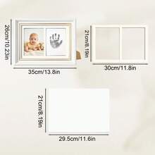 A4 Newborn Handprint & Footprint Inkless Pad, Christmas Thanksgiving Easter New Year Gift, 4pcs Baby Handprint & Footprint Inkless Impression Set - Black - View 3