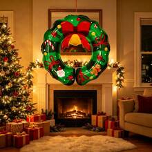 1pc Christmas Bell Wreath Aluminum Foil Balloon, Extra Large Red Bow, Santa Claus Head, Gingerbread Man, Candy Cane, Red Berries, Small Gold Ball Print Pattern, Suitable For Christmas Party Decoration Atmosphere Props - View 5