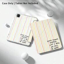 條紋圖案彩繪效果平板保護殼，內置筆槽，相容於 Apple 10代/A16 11代/Air 11、MatePad SE 11/MatePad 11/MatePad 11.5 2025、Honor Pad 8/9/10/X8/X8A/X9 及其他熱門機型 - 款式17 - 查看 3