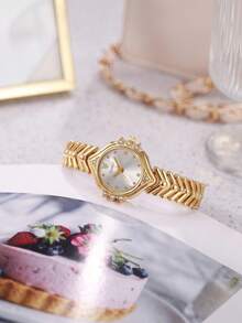 LIANDU Women's Watch, Fashion Creative Multifunctional Compact Personalized Quartz Watch, Suitable For Daily Wear, Birthday Gift, Back To School, Thanksgiving, Romantic Occasions, Perfect Gift - Gold - View 5