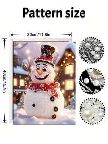 Framed DIY Pearl Painting Set, Handmade Self-Adhesive Pearls, Christmas Snowman Creative Pattern, Handmade Holiday Gifts, Home Wall Decoration Painting, Pearl Painting With Frame - Sets - View 7