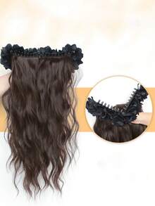 Women's Long Wavy Curly Ponytail Hair Extension With Banana Clip And Flower Clip, Premium Clip-In Ponytail Piece - Multicolor - View 4