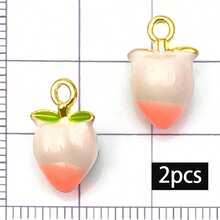 2/10pcs Enamel Fruit Vegetable Charms Strawberry Peach Mango Watermelon Carrot Pepper Pendant For DIY Necklace Earring Jewelry Making Findings - Multicolor - View 17
