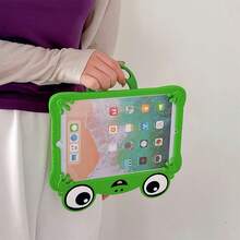 Funda protectora para tableta con diseño de rana de ojos grandes y estilo de dibujos animados, compatible con iPad 7/8/9/10.2 pulgadas 10ª generación 10.9 pulgadas/A16/11ª generación 2025, multifuncional, portátil, a prueba de golpes, resistente al desgaste, soporte 2 en 1, cobertura completa, carcasa de silicona para tableta - Verde - Ver 8