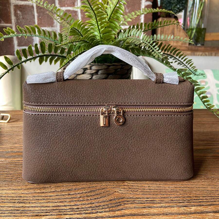 Women Shoulder Bags - 天鵝絨咖啡色L19[金扣] - 查看 1