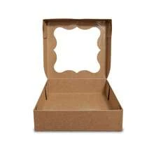 10 un - Caixa com Visor Moldura15x15x4 para Presentes Lembrancinhas Doces Cósmesticos - Caixa Kraft ou Branca - Tampa e Fundo Conjugados Unificados Montagem Fácil - Visão 4