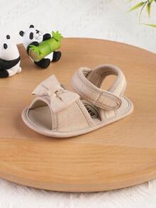 Sandal Bayi Perempuan Bermotif Garis-Garis Modis dan Serbaguna untuk Usia 0-1 Tahun, Sepatu Jalan Balita, Sepatu Bayi, Musim Semi/Musim Gugur - Aprikot - View 4