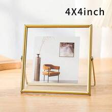 1pc Photo Frame, Metal Gold Frame, Acrylic Transparent Surface, Modern Minimalist Style Decorative Frame, Suitable For Home Living Room And Bedroom, Home Decor - Multicolor - View 10