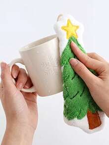 1pc Christmas Themed Hanging Hand Towel, Featuring Santa Claus, Snowman, Reindeer And Christmas Tree House Design, Suitable For Home, Kitchen, Bathroom, Hotel, B&B, Restaurant, Cafe And Christmas Party Occasions - One Size Fits All - View 6