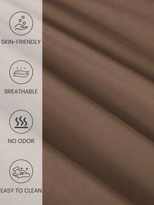 1pc Waterproof Fitted Sheet, Comfortable Mattress Protector, Brown Mattress Cover, Room Decor, Skin-Friendly & Breathable, Suitable For Twin/Full/Queen/King Bed, All Season, Machine Washable, Dorm Bedding, Back To School - Brown - View 8