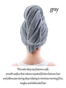 2pcs Custom Embroidered Waffle Weave Hair Drying Turban With 4 Color Options, Personalized Name Embroidered Hair Wrap For Post-Shower Use In Bathroom, Bedroom And Dressing Room, Thoughtful Holiday Gift - Multicolor - View 11