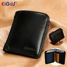 EIGIIS Men's Top Grain Leather Wallet With ID Window, RFID Blocking, Large Capacity Genuine Leather Wallet - Multicolor - View 14