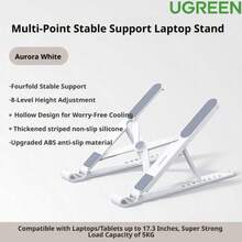 UGREEN Ultra-Thin Foldable Laptop Cooling Stand, 8-Level Adjustable Ergonomic Design, Universal For Tablets And Phones, 5-Point Anti-Slip, Portable And Lightweight, Compatible With Apple, Huawei, Lenovo - View 13