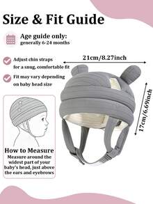 1pc Baby Anti-Collision Head Protection Hat, Cartoon Bear Ear Baby Head Cushioning Cap, Adjustable Chin Strap, Soft Thick Padded Design, Suitable For Baby Crawling, Standing, Walking, Indoor Play And Daily Activities, Lightweight Comfortable Infant Toddler Learning To Walk Supplies, Unisex For Baby Boys And Girls - Multicolor - View 4