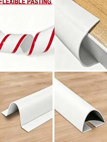 2pcs Flexible Cable Organizer, 39.37 Inch Matte White Cable Sleeve, Drill-Free Self-Adhesive Corner Cable Management Channel, Anti-Trip Cable Hider, Suitable For Rental Housing - Multiple Styles - View 4