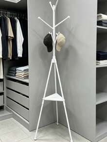 360° Rotatable Tripod Clothes Rack, 7‑Hook Freestanding Coat Hanger With Bottom Tray, Stable Tri‑Leg Coat Stand For Bedroom Living Room Entryway - A - View 2