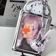 INS Cute Cat & Rabbit Card Holder Rack, PVC Compact 3-Inch Card Display Frame, Rectangular Shape, Decorative Key Chain, Suitable For ID Cards, Bus Cards, ID Photo Frame Pendants - Rectangle - View 13