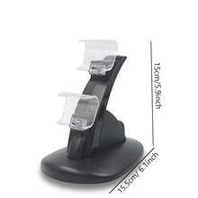 iplay Airplane-Shaped Vertical Charging Dock For PlayStation 4/Slim/Pro Controllers, Detachable Base, MICRO USB Fast Charging, Dual Controller Simultaneous Charging, Overvoltage Overcurrent Overheating Protection, Blue LED Charging Indicator Light Vertical Storage Stand Airplane Charger - View 3