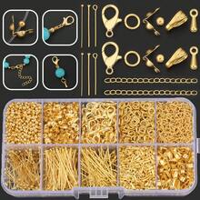 500pcs/Box DIY Jewelry Findings Set Including Jump Rings, Positioning Beads, Lobster Claws, Crimp Ends, 7-Segment Chains, Seed Beads, Teardrop Pendants, 9-Pin Hooks, Flat Pins, Bead Pins, Suitable For DIY Bracelets, Necklaces, Accessories, Open Connectors, Keychains, Bag Charms, Jewelry Making Materials - Accessory Set - View 1