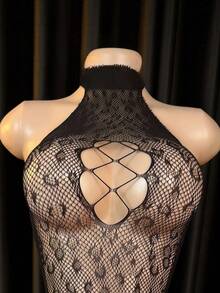 Lingerie Set / Role Play Costume,Cover-Up, Fishnet Bodysuit Elastic Fishnet Lingerie Bodysuit For Women And Girls Bikini - Black - View 3