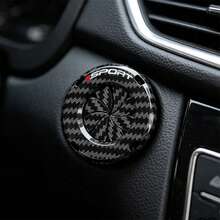 Sporty Carbon Fiber Texture Car Ignition Button Decorative Cover, Anti-Scratch Interior Accessory - Sporty Style - View 12