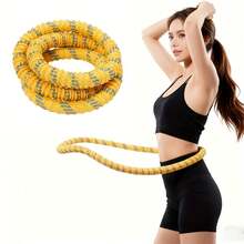 1pc Weighted Fitness , Soft Rope Waist Exercise Ring, Comfortable Grip, Yellow & Blue Infinity Symbol Design, Suitable For Women, Portable Core Training Equipment, Quiet Home Fitness Tool, For Waist Shaping, Abdominal Workout, Gym, Pilates, Yoga - View 9
