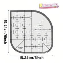 Sewing Curved Cutting Template Ruler, Handmade Patchwork Rounded Corner Cutting Ruler, Transparent Acrylic Patchwork Tool, DIY Fabric Curved Positioning Sewing Drawing Ruler, Suitable For Sewing Projects, Handicrafts, Clothing Creation, Sewing Tools - Transparent - View 7