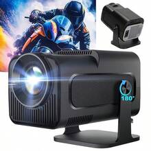Hy320Mini Portable Smart Projector, Supports Wifi 6, Built-In Speaker, Adjustable Projection Angle Up To 180°. High Resolution, Suitable For Office Presentations, High-Quality Lens, Loved By Movie Enthusiasts, Upgraded Mini Portable Projector - Black - View 2