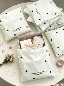 Beige Polka Dot Courier Bags, Back To School Gift Packaging Bags, Thickened Plastic Storage Bags, Airplane Box Clothing Packing Bags - Multicolor - View 4
