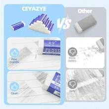 6/10/12/24/60pcs Minimalist White Eraser Set, Exam Eraser, Easily Erase Pencil Marks Without Leaving Traces, Creative Stationery Office Supplies, Back To School - A - View 6
