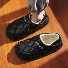 Men Women Comfortable Slippers | Soft And Comfortable, Indoor Outdoor Dual Use, Wearable In Spring Autumn Winter, Unisex, Solid Color Fleece Design - Black - View 6