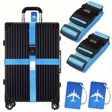 4pcs Buckle Adjustable Luggage Strap For Suitcases Bundling Packing Belt Suitcase Easily Identified Travel Belts Bag Accessories - one-size - View 14