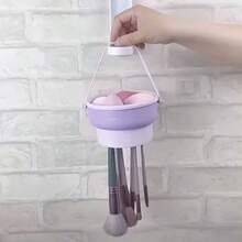 Pembersih Kuas Makeup 100ml + Kotak Penyimpanan 3-in-1, Alat Pengering, Bantalan Pembersih Kuas Makeup & Puff, Set Alat Pembersih Makeup Kapasitas Besar - set 2 potong - View 11